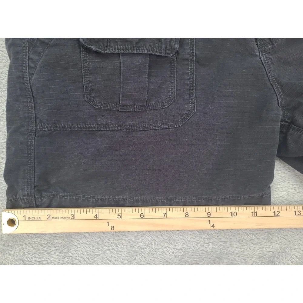 Vtg Polo Jeans Ralph Lauren Womens Sz 8‎ Black Cargo Rip Stop Utility Pocket